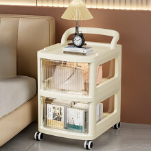 3-Tier Clear Plastic Storage Cabinet with Wheels