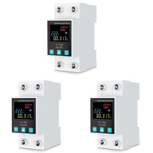 3X ZigBee TUYA 2P/63A Circuit Breaker Earth Leakage over Under Voltage Protection Protector Relay Energy Meter