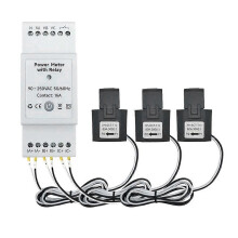 Tuya Smart Life WiFi Energy Meter Bidirectional 3 Phase with Dry Contact Switch App Monitor 80A AC110V/240V