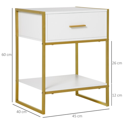 Modern Bedside Table - White 1