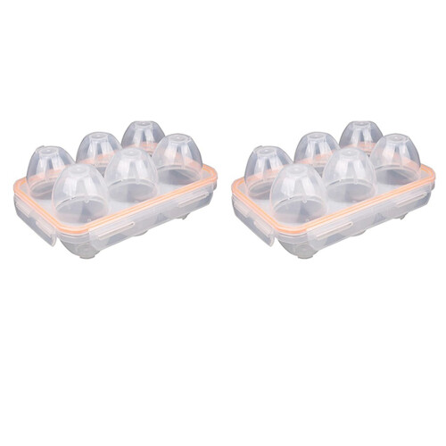 2X Portable Camping Shockproof and Leakproof 6 Eggs Carrier Container Case Eggs Carrier Holder Egg Storage Box Case