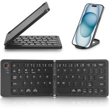 Mini Foldable Bluetooth Keyboard Aluminum 3-Device Sync