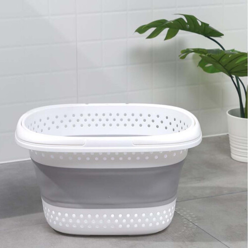 XiYing Foldable Plastic Laundry Basket with Handle