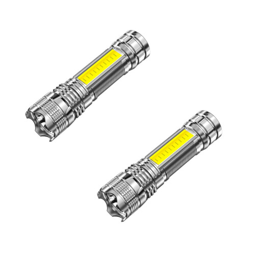 LED Flashlight 1000 Lumens Zoomable Rechargeable 2 Pack