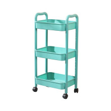 3-Tier Kitchen Storage Cart White Gray Green 15x10x32 in