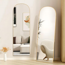 Arched Full Length Mirror gold Aluminium Frame Wall Leaning Bedroom Mirror