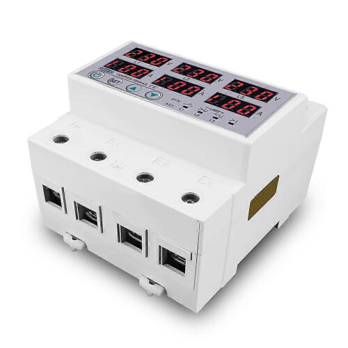 TOMZN Din Rail 3P+N over Under Voltage Current Limit Protection Relay Protector SYN ASYNC Synchronous Asynchronous 2
