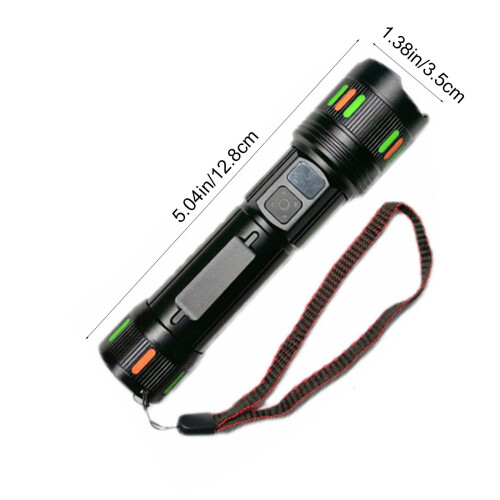 Aluminum Alloy Flashlight High Power Side Lights Telescopic 2
