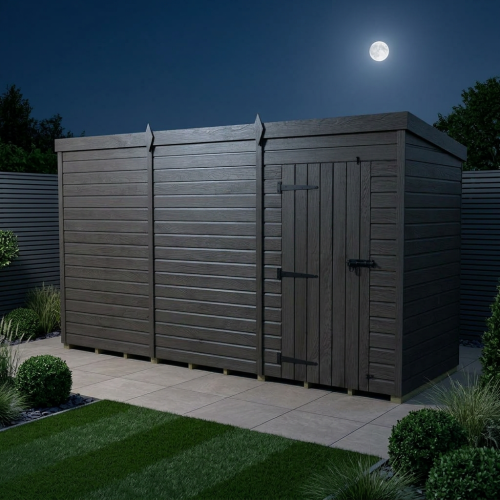 15x6 Pent Composite Shed Tanalised (Single Door, No Windows) 2