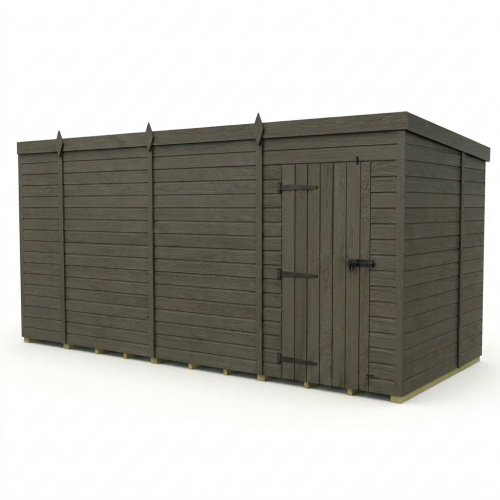 15x6 Pent Composite Shed Tanalised (Single Door, No Windows) 1