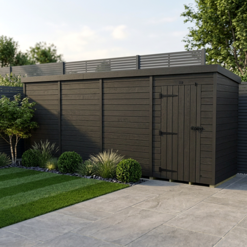 19x4 Pent Composite Shed Tanalised (Single Door, No Windows)