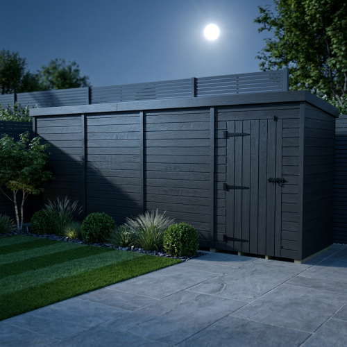 19x4 Pent Composite Shed Tanalised (Single Door, No Windows) 2