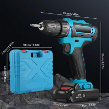 Cordless Drill Driver,24Pcs Electric Screwdriver Set,28V Power Drills Cordless with 2000mAh Battery