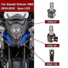 3-teiliges LED-Scheinwerfer-Set (9600 lm) für Suzuki V-Strom 1000 (2014–2016, 2018, 2019)