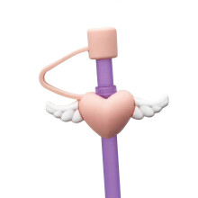 Staubschutzkappe für Silikon-Trinkhalme – Cartoon-Design, wiederverwendbar und mehrfarbig