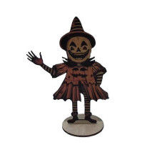 Halloweenské dekorace s girlandami, vintage girlandy, dřevěný banner, dekorace, čarodějnice, dýně, na párty a sváteční n