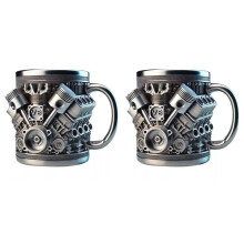 Tazza da Caffè In Acciaio Inossidabile con Motori V8, Divertente Design del Motore di un'Auto, Tazza da Caffè, Tazza da Cocktail, Tazza da Tè per