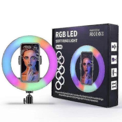 Selfie Flash Dimmable 10 RGB LED Ring Light met statief en telefoonhouder