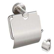 Toiletrolhouder, toiletpapierhouder voor de badkamer met deksel, wandmontage - schuurpapier