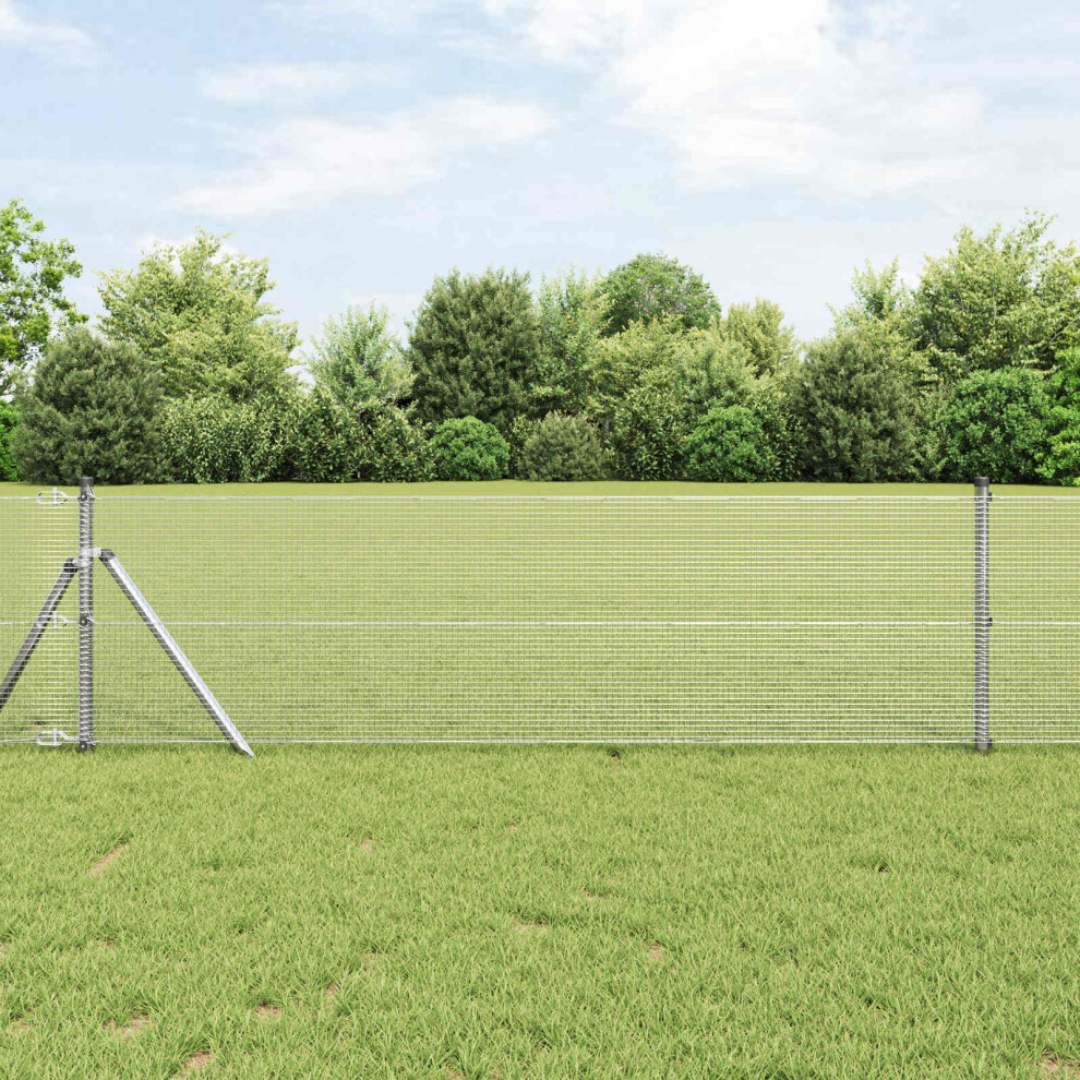 Vidaxl Welded Wire Fence 2500 X 60 Cm Silver