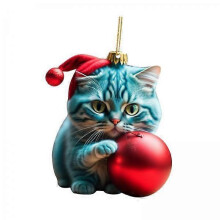 4x2023 Adornos navideños de gato para árbol de Navidad, decoración colgante multiusos para fiestas con gatitos