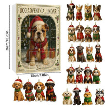 Calendario de Adviento para Perros 2025, Colgante de Perro Acrílico 2D, Decoración para Árbol de Navidad, Calendario de
