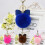 Merryso Fashion Τσάντα με Γούνα Κουνελιού από Γούνα και Μπάλα, Μπρελόκ γι 3