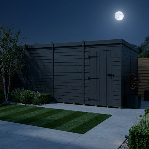 13x8 Pent Composite Shed Tanalised (Single Door, No Windows) 2