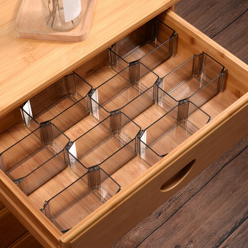 Honeycomb Drawer Organizer Clear Plastic 6-Pack