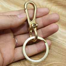 Solid Brass Keychain Pants Clip with Hook