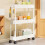 3-Tier Slim Rolling Storage Cart with Wheels and Adjustable 1