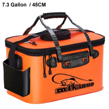 Foldable Fishing Bucket for Live Fish Storage and Tackle