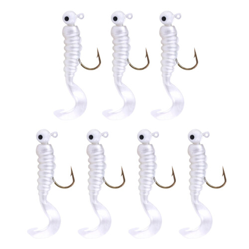 Soft Bait T-Tail Worm Fake Bait White 1g-4g