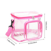 Insulated Reusable Clear Lunch Bag Hot Pink