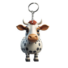 Cow Keychain Pendant Acrylic 1 piece