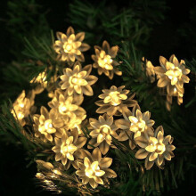 Morttic Lotus Solar String Lights 21.3FT 30LED Warm White