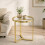 Round Side Table with Tempered Glass Top 1