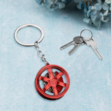 Alloy Car Wheel Keychain Pendant Electroplated 1pc