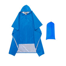 Rain Poncho Water-Resistant Emergency Outdoor Blue