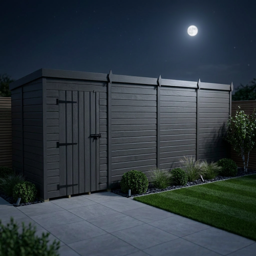 18x5 Pent Composite Shed Tanalised (Single Door, No Windows) 2