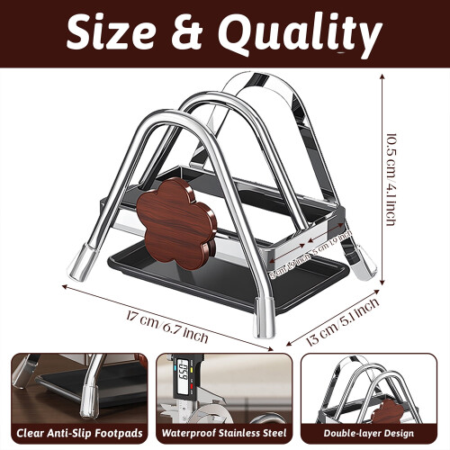 Kitchen Cutting Board Rack Stand Double-Layer Pot Lid Holder 1