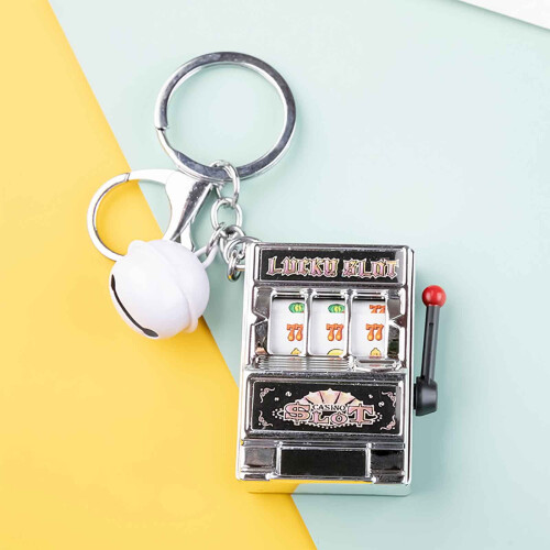Mini Fruit Machine Keychain Pocket-Sized Slot Pendant 1