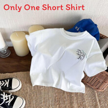 (White,100cm)Baby Boy Girl T Shirt With Breathable Cotton And Cartoon Pattern For Summer