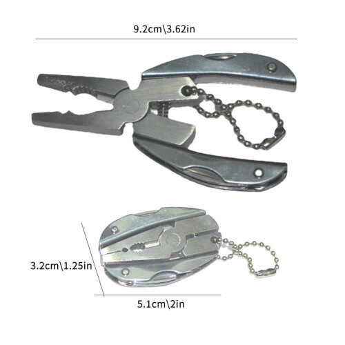 Pocket Multi-Tool Pliers Mini Folding Keychain for Fishing 2