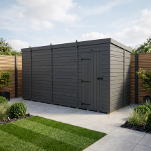 14x7 Pent Composite Shed Tanalised (Single Door, No Windows)