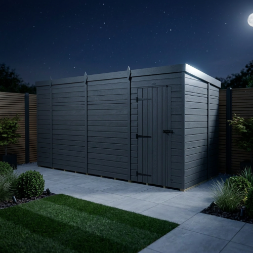 14x7 Pent Composite Shed Tanalised (Single Door, No Windows) 2