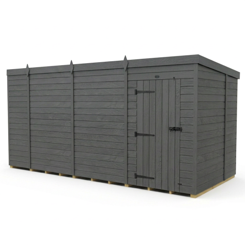14x7 Pent Composite Shed Tanalised (Single Door, No Windows) 1