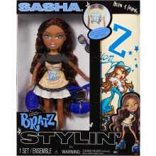 Bratz Stylin' Sasha Fashion Doll with Customizable T-Shirt for You and Accessories