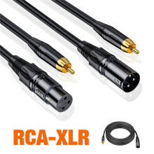 XLR Female to RCA Male Cable, Gold Plated Connector Cable, Coaxial Shield XLR Microphone Audio Cable Adapter 16.4ft