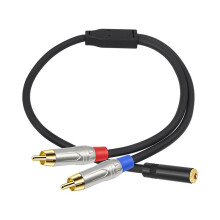 3.5mm to 2RCA Sound Cable Female to Male Y 2RCA Splitter 3.5mm Adapter for Phone Home Theater Amplifiers Speaker Stereo